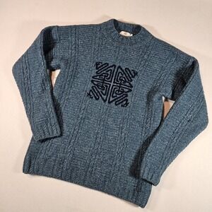 Vintage Strathspey Sweater Cable Knit Scottish Wool Silk Fisherman